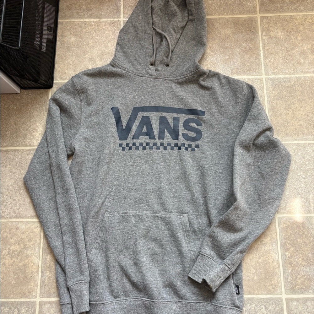Vans Gray Pullover Hoodie with Navy Logo